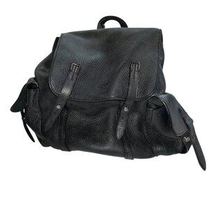 tumi black all weather leather back pack adventure travel